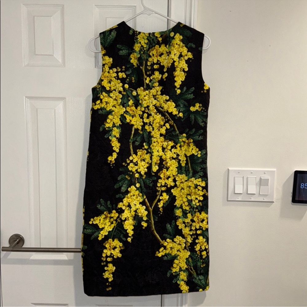 EUC Dolce & Gabbana Mimosa Print Brocade Shift Dress (Size 42)